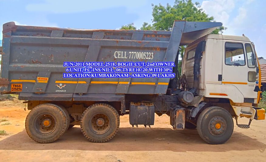 10 வீல் 2011 மாடல் போகி கட்  அசோக் லைலாண்ட் யூ-டிரக் U2518 டிப்பர் விற்பனைக்கு |  10 WHEEL 2011 MODEL ASHOK LEYLAND (U-TRUCK) U2518 BOGIE CUT TIPPER FOR SALE