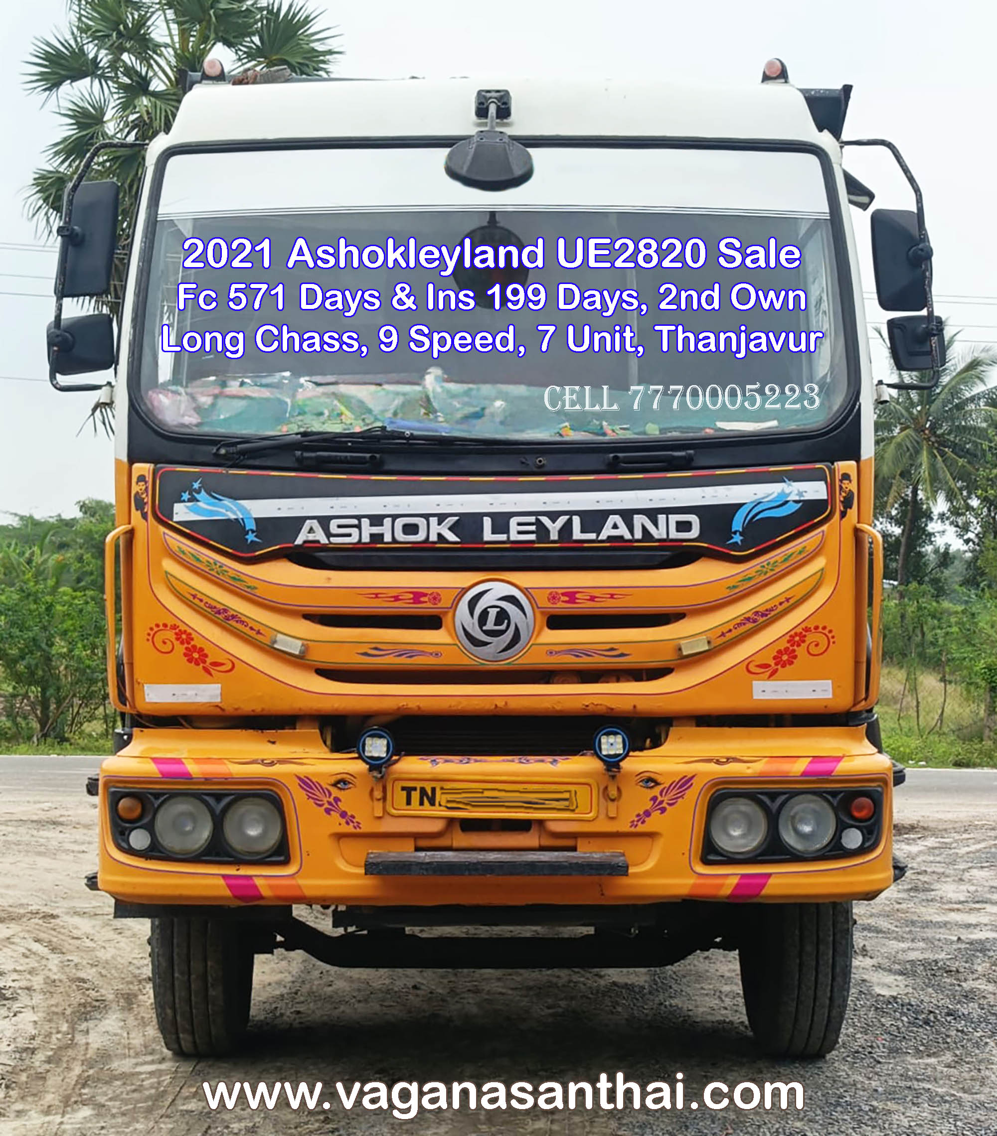 2021 Ashok Leyland UE2820 Long சேஸ் | 10 வீல் | 9-Speed Bogie Cut Tipper for Sale – Excellent Condition