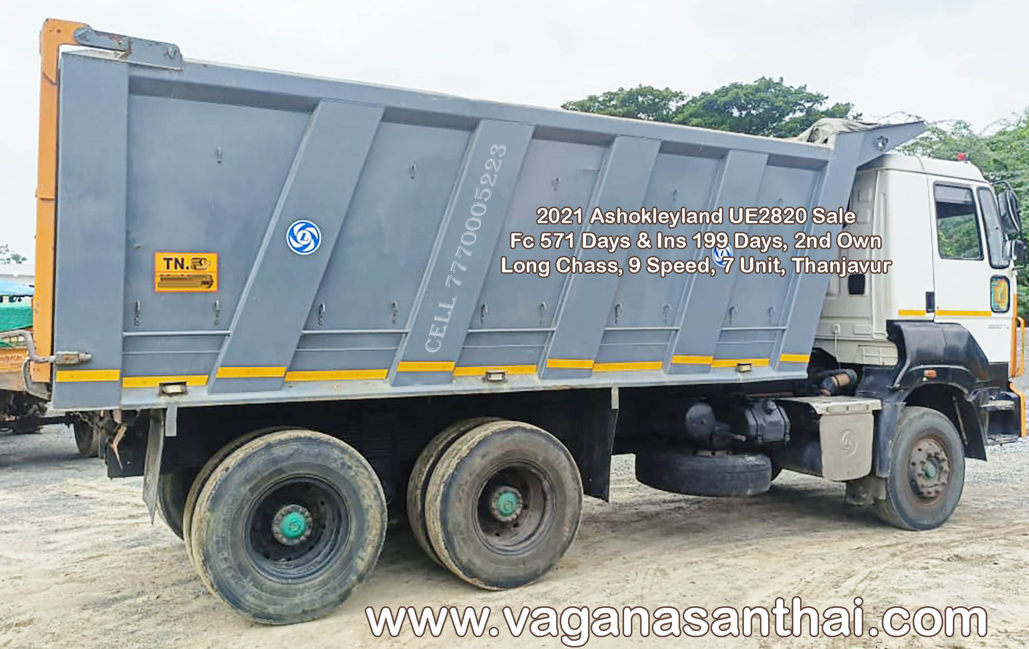 2021 Ashok Leyland UE2820 Long சேஸ் | 10 வீல் | 9-Speed Bogie Cut Tipper for Sale – Excellent Condition
