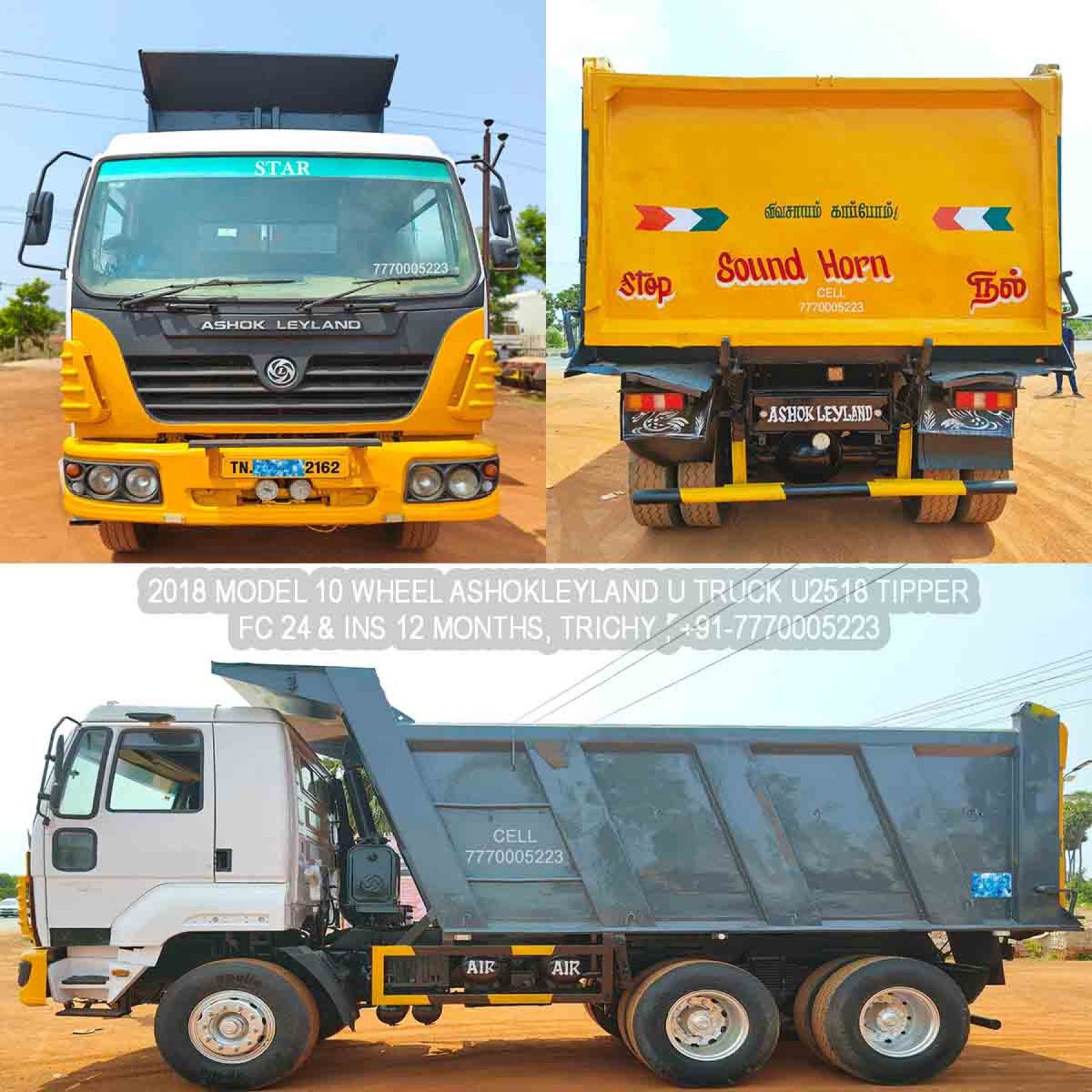🔥 Ashok Leyland U2518 10 Wheel Tipper for Sale | 2018 Model | Trichy | Tamil Nadu. #vaganasanthai  ✔ 2018 மாடல் ✔ 10 வீல் Ashok Leyland U2518 டிப்பர் ✔ FC: 24 மாதங்கள் ✔ இன்சூரன்ஸ்: 12 மாதங்கள் ✔ ஓட்டம்: 3,82,000 KM ✔ Gravel Shifting, M-Sand & P-Sand வேலை மட்டும் பயன்படுத்தப்பட்டது ✔ 6 யூனிட் பாக்ஸ் ✔ 9 ஸ்பீடு கியர்பாக்ஸ் ✔ டயர்கள் ரன்னிங் கண்டிஷன் ✔ தற்போது ரன்னிங் டைரக்ட் ஓனர் வாகனம் ✔ இடம்: திருச்சி, தமிழ்நாடு ✔ வலைத்தளம் : www.vaganasanthai.com ✔ விலை & மேலும் விவரங்களுக்கு: 📞 +91-7770005223 📢 உங்கள் வாகனத்தை விற்க: 📞 +91-7900001253 ✔ உண்மையாக வாங்குபவர்கள் மட்டும் அழைக்கவும்.  ------------------------------------------------------------------------------------------------------  🔥 Ashok Leyland U2518 10 Wheel Tipper for Sale | 2018 Model | Trichy | Tamil Nadu. #vaganasanthai ✔ 2018 Model ✔ 10 Wheel Ashok Leyland U2518 Tipper ✔ FC: 24 Months ✔ Insurance: 12 Months ✔ Running: 3,82,000 KM ✔ Used for Gravel Shifting, M-Sand & P-Sand Work Only ✔ 6 Unit Body ✔ 9 Speed Gearbox ✔ Tyres in Running Condition ✔ Currently Running Direct Owner Vehicle ✔ Location: Trichy, Tamil Nadu ✔ Website: www.vaganasanthai.com ✔ Price & More Details: 📞 +91-7770005223 📢 Sell Your Vehicles: 📞 +91-7900001253 ✔ Serious Buyers Only Call