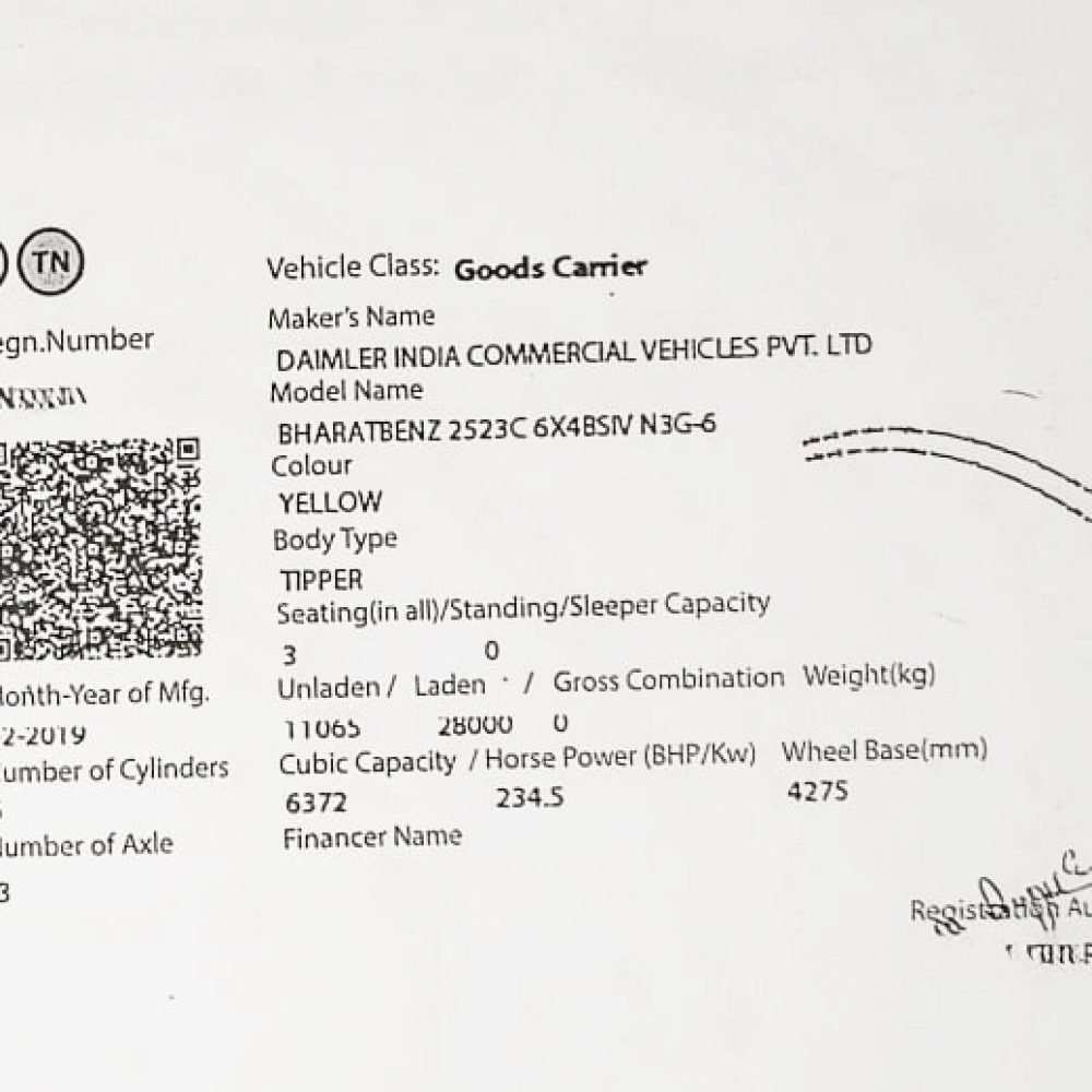 #tipper_bhrathbenz_2523c_bs04_2019_model_10wheel_tipper_for_sale_#vaganasanthai_13b